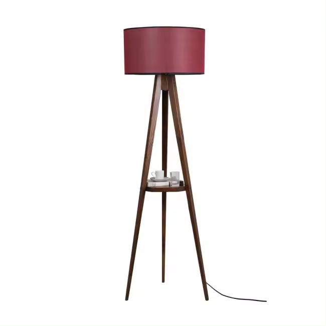 Wonderlamp Lámpara de pie trípode con repisa Grady Rojo - 1