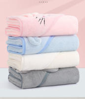 Envoltura De Bebé De Peluche Coral Con Gorro Para Recién Nacidos Ropa De Baño Para Bebés Y Niños Regalo De Baño De 80x80 Cm Unisex - details 9