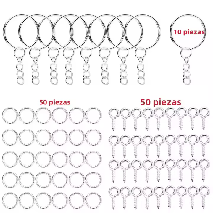 Kit De Accesorios Para Joyería 110pcs Abrazaderas De Saltar Para Llaveros Resina Epoxy DIY Anillos De Ojo Clips De Joyería Unisex - 1
