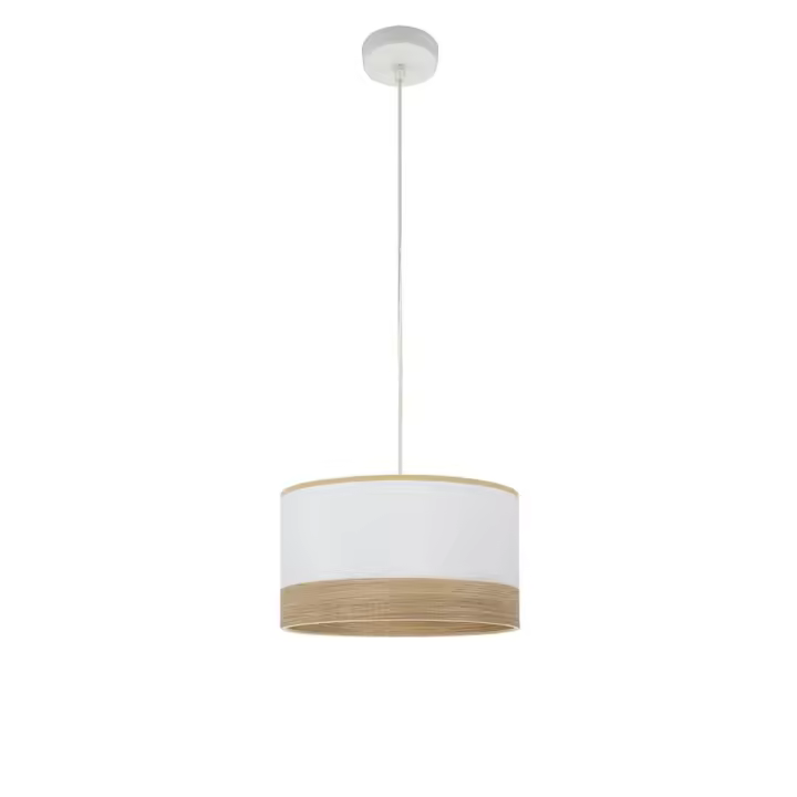 Fabrilamp - Colgante Olga 1xe27 Blanco/blanco-mad.clara Regx30x30 Cm - 1