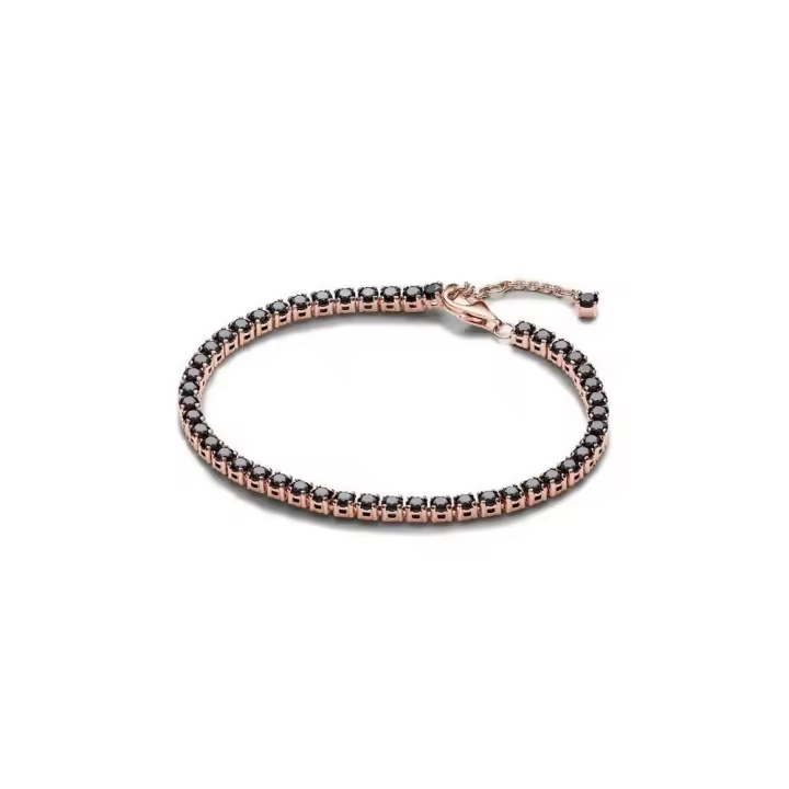 581469C02 - Pulsera Pandora Tenis Rosa y Piedra Negra 581469C02 Other Silver PANDORA - 1