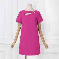 VONDA Vestido Mini De Verano Para Mujer En Color Sólido Estilo Casual Cuello Redondo Manga Corta Vestidos A-Line Fiesta - details 15