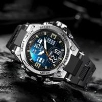Reloj De Pulsera Digital Y Analógico Para Hombres De Lujo Y Estudiantes Jóvenes Resistente Al Agua Con Luz Nocturna Y Movimiento Doble De Acero Y Aleación - details 0
