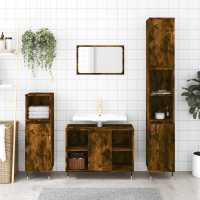 vidaXL Armario de baño madera de ingeniería 30x30x100 cm en color Roble artisan/Roble Sonoma/Madera antigua y más | almacenamiento funcional diseño moderno para baño dormitorio sala - details 5
