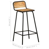 vidaXL Taburetes de cocina 2 unidades madera maciza de mango - details 5