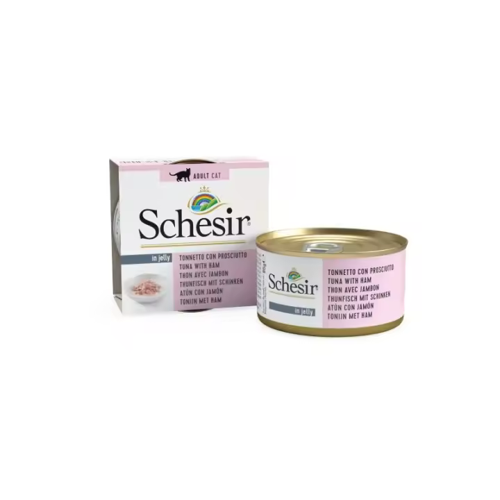 Schesir Lata Gato De Atún Con Jamón En Gelatina 85 Gr Pack - 14 X 85 Gr - 1