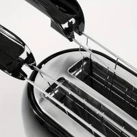 Tostadora 850W con 2 Clip para Sandwich, Tostadora de Ranuras con Pinza de Rejilla, 7 Nivel de Tostaduras y 4 funciones, Hornear, Calentar, Descongelar y Cancelar, Pequeños Aparatos Electrodomestico para Cocina, Calentar Pan de Molde para Desayuno, Negro - details 6