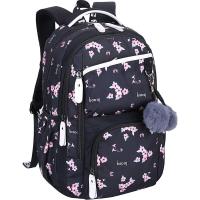 Mochipa Escolar para Mujer (negra) -Mochipa de alta calidad para estudio y viaje, ideal para Mujeres jóvenes y adultas, color Negro (Las bolas de pelo se Dan al azar.) - details 2