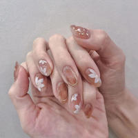 Kit De Uñas Postizas Con Diseño Geométrico Y Estampado De Océano Azul 24 Piezas Uñas Falsas Cortas De ABS Para Arte De Uñas - details 58