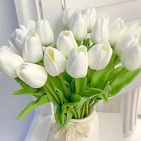 10PCS Flores Artificiales De Tulipán Toque Real Para Scrapbooking Vaso Para Decoración De Hogar Y Boda Arco De Rosas Para Jardín Guirnalda Regalo Para Mamá Bouquet - details 16