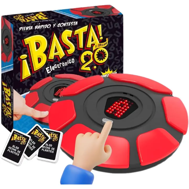 Basta Juego de Mesa en Español, Versión 2.0 Basta Juego de Mesa Electrónico, Juego de Mesa Interactivo para Familias y Fiestas 144 Categorías en 36 Cartas 2-8 Jugadores - 1