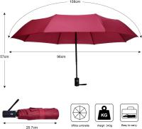 Automatic Folding Umbrella with 8 Ribs, Automatic Open and Close, Quick Drying 210T Fabric and Non-Slip Handle - Windproof Umbrella for Adults, Children - details 1