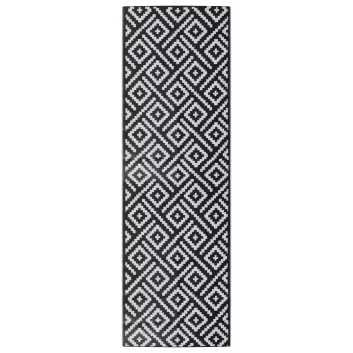 vidaXL Alfombra de exterior PP 80x250 cm alfombra al aire libre alfombras Color Azul,  Azul bebé,  Diseño cuadrado y mas - 1