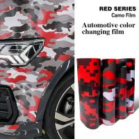 Película De Camuflaje Para Coche Impermeable Autoadhesiva PVC Cambio De Color Serie De Camuflaje Negro Rojo Para Motocicleta Adhesivo De Vinilo Para Automóviles - details 6
