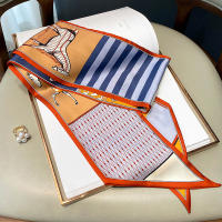 Pañuelo De Seda Largo Para Mujer Estampado Fino Y Delgado Bolso Cinta Para El Cabello Accesorio De Moda Neckerchief - details 4