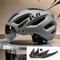 PJT Casco De Bicicleta LED Recargable Con Visera Gafas De Sol Para Hombres Helmets De Ciclismo MTB Y Carretera Con Protección Solar - details 12