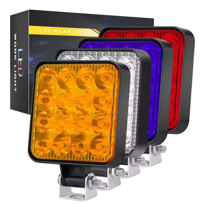 Luz DE TRABAJO LED para Automóvil DXZ, 12 V, mini Luz cuadrada de plástico, 16 Luces, 48 \ u200b \ u200bW, Luz Auxiliar de conducción, faro modificado - 1