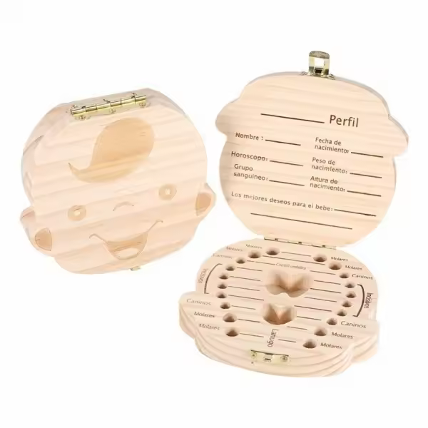 Disok Cajita de Madera para Guardar Dientes de Leche NIÑO - Regalos Recién Nacidos - 1