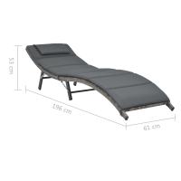 vidaXL Set de muebles de jardín plegables 3 pzas ratán sintético Sillas de Exterior Ideal para jardín, playa, piscina, terraza Tumbona Piscina Tumbonas Playa Tumbonas Jardín Exterior - details 6