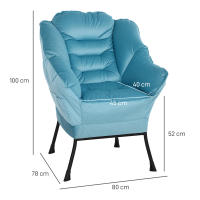 Silla reclinable with bolsos laterales Chaise longue tapizada, Pitas de Maple Silla tapizada Efecto terciario, Silla individual para dormitorio - details 4