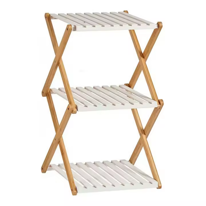Estantería Marrón Blanco Plegable Madera (32 x 65 x 39 cm) - 1