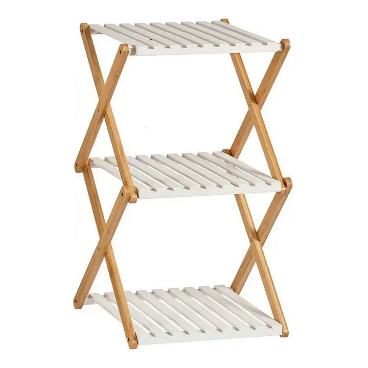Estantería Marrón Blanco Plegable Madera (32 x 65 x 39 cm) - 1