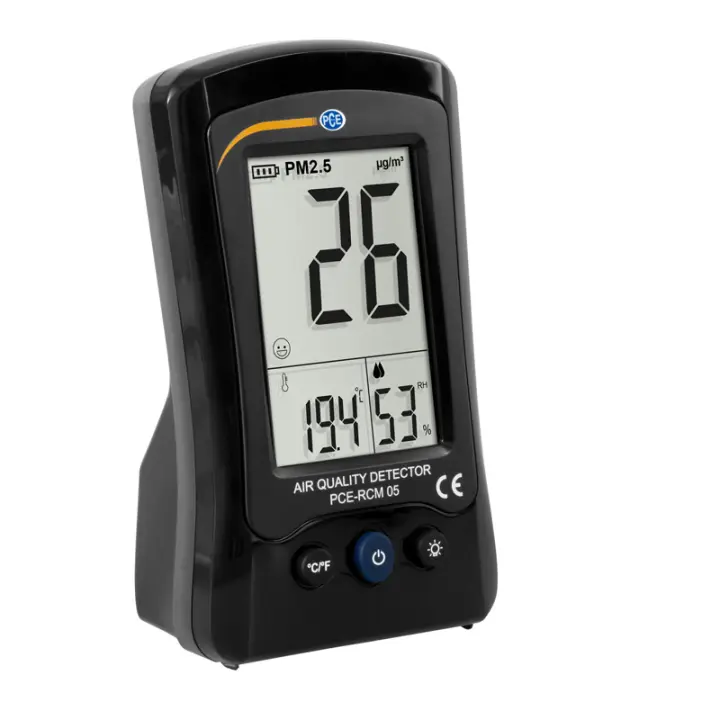 PCE Instruments Termómetro Medición de particulas PM2,5 en el puesto de trabajo / Medición de partículas PM2.5, temperatura y humedad del aire / Acumulador / Función alarma  PCE-RCM 05 - 1
