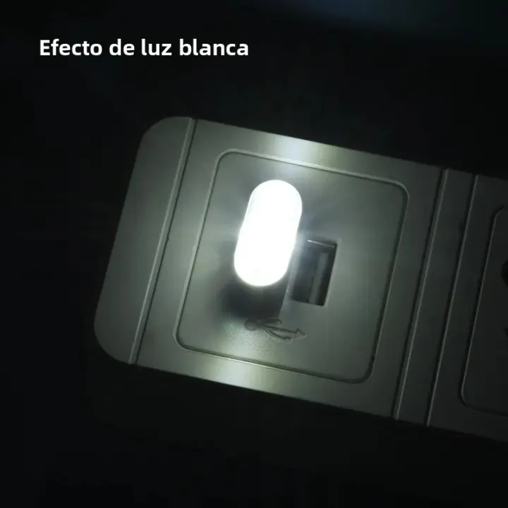 Luz LED USB Mini Para Interior De Coche Decorativa Neón Portátil Nocturna Plug And Play 1-5 Pack Luz De Emergencia - 1