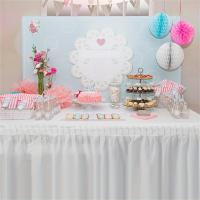 Juego De Mantel Desechable En Color Sólido Con Falda De Mesa Para Rectangular Cubierta De Papel Para Fiesta - details 0