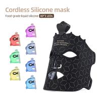 Máscara Facial De Silicona LED 3D Con Terapia De Luz Roja Para Belleza Y Cuidado De La Piel 7 Colores Reparación Y Blanchimente Sin Cable - details 1