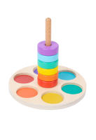 Juguetes Educativos Montessori Para Niños Bloques Arcoíris De Madera Juego De Ensamblaje De Colores Y Formas Entrenamiento De Motricidad Finas Para Bebés Y Niños Pequeños - details 6