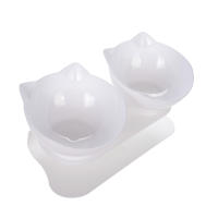 Tazas De Alimentación Para Gatos Con Soporte Elevado Doble En Color Negro Y Blanco Transparente Protector De Cuello Para Pequeños Perros Y Gatos - details 2