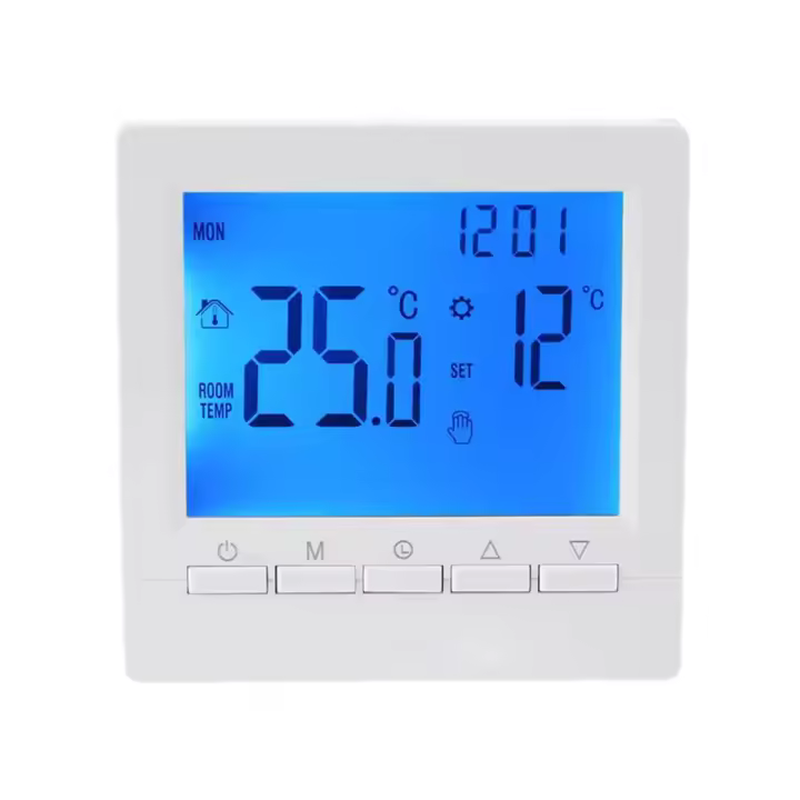 Termostato De Pared Programable Semanal LCD Para Calefacción De Agua 3A Pantalla LED Blanco/Azul 85x85mm Control De Temperatura Doméstico - 1