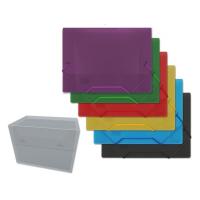 CARPETA A5 CUARTILLA 3 SOLAPAS Y GOMAS PLASTICO POESSA - COLORES SURTIDOS - PACK DE 6 UNIDADES - details 0