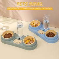 Tazón Automático Para Gatos Con Fuente De Agua Alimentador De Alimento Para Perros Tazón Doble Con Soporte Elevado Para Beber Para Gatos - details 0