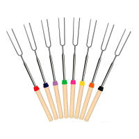 Juego De Palillos Para Toasts De Mallow Retráctiles Con Mango De Madera Y Herramienta De Barbacoa Para Campamento Y Grill Longitud Total De 32 Pulgadas - details 0
