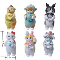 Figura De Anime Miniatura Mfusand Shark Cat Cos Sanrio En Caja Sorpresa Ornamento De Animal Fruta Juguetes Para Niños Regalo De Cumpleaños - details 3