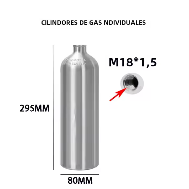 Cilindro De CO2 Para Acuario De Aleación De Aluminio Resistente a Explosiones Lleno De Oxígeno Alta Presión Para El Cuidado De Peces - 1