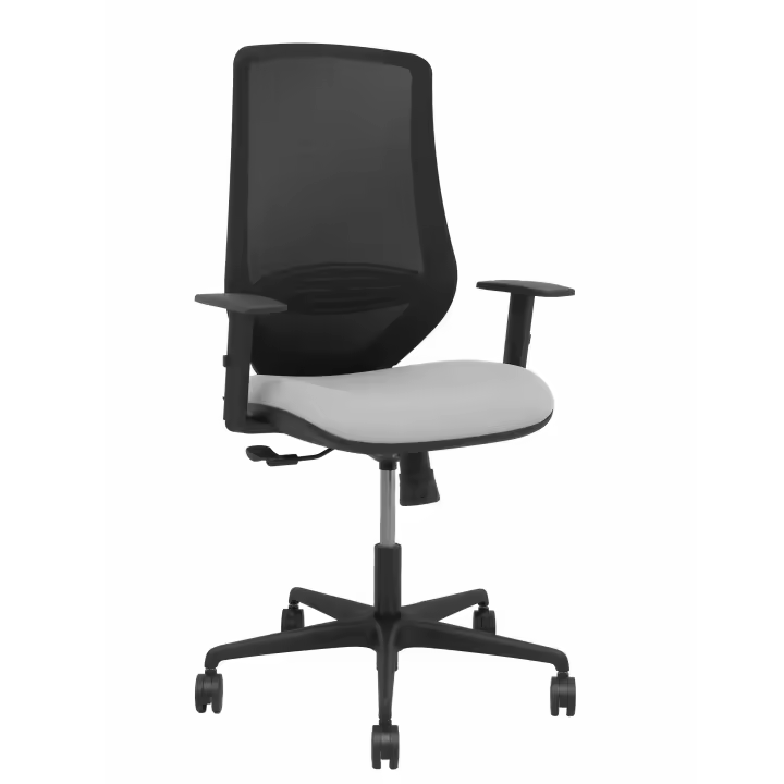 Silla Mardos sincro malla negra bali gris claro brazo regulable - 1
