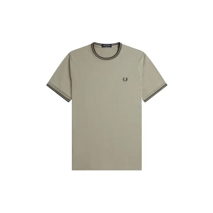 Fred Perry Twin Tipped T-Shirt Warm Grey / Carrington Brick - 1