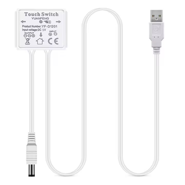 Interruptor Táctil Ajustable DC 5V USB Para Espejo De Maquillaje Con Luz LED Decorativa Para Baño Fuente De Alimentación Male - 1