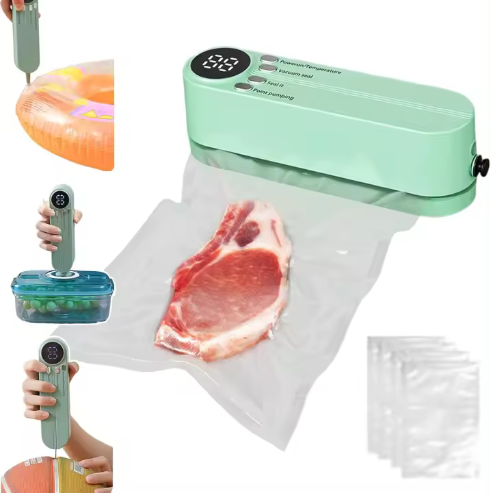 Mini máquina selladora al vacío Food Saver (actualizada en 2025), inalámbrica, recargable, con pantalla digital, para conservación de alimentos secos y húmedos - 1