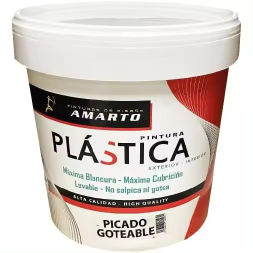 Amarto Pintura plástica picado goteable Blanco mate 4 Lt - 1
