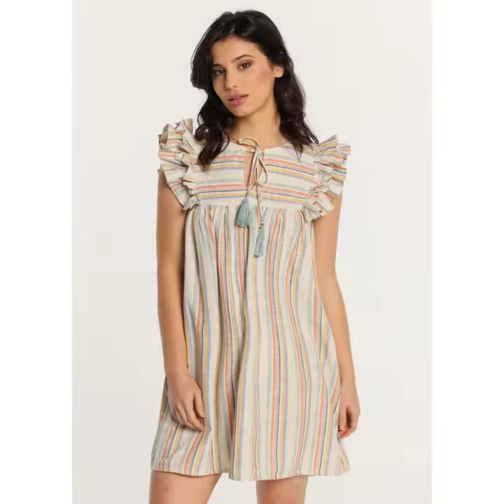 Vestido 138260 Rayas Beige de Lois - 1