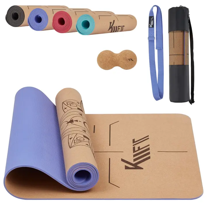 Arebos Esterilla de Yoga TPE Sostenible | Extra Gruesa | Antideslizante | Accesorios Incluidos - 1