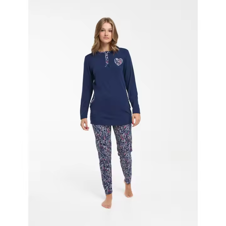 Mini Kitten Pijama de Mujer suave y cómodo perfecto para casa con pantalón ajustado y camiseta extra larga - 1
