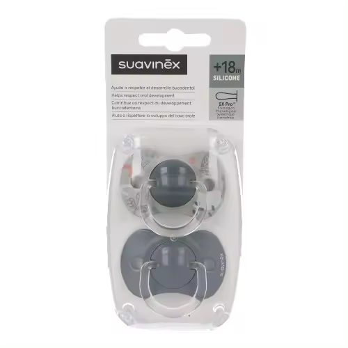 Suavinex Chupete Fisiologica +18 M Silicona 2Unds - 1