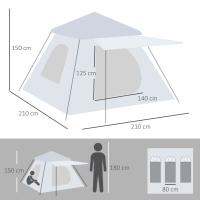 Tienda de Campaña Pop up para 2-3 Personas Tienda Camping Instantánea Impermeable PU2000 mm Protección UV50+ con Bolsa de Trasporte 210x210x150 cm - details 2