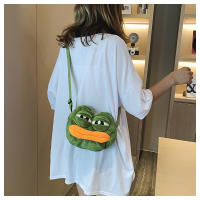 Mochila De Peluche Sapo Triste Pepe Divertida Y Bonita Bolso De Hombro Con Ojos Grandes Y Boca Grande Gran Capacidad Creativa Para Jóvenes - details 9