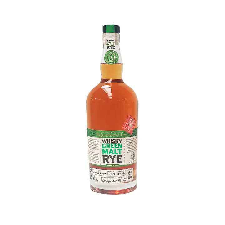 SIDERIT Green Malt Rye 2024 - Whisky de centeno verde 47,3% Vol, 700 ml, envejecido 87 meses en barricas de roble español envinadas con Jerez Lustau. Edición limitada de 71 botellas numeradas - 1